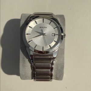Bulova Silver Tone Watch with Date Display